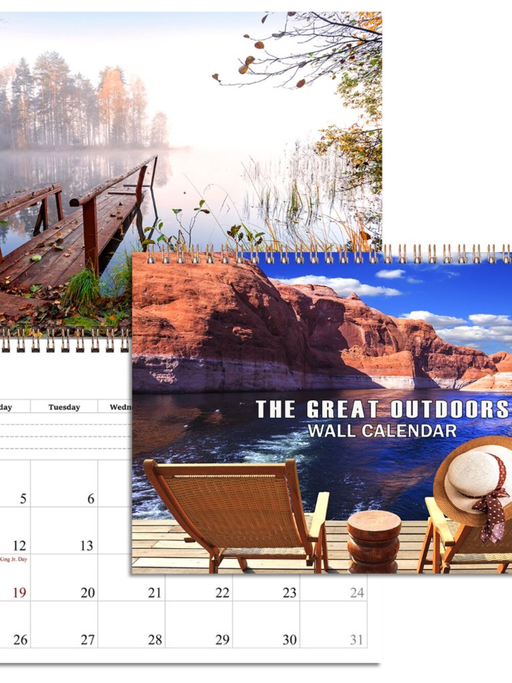 2027 Spiral-bound Wall Calendar (The Great Outdoors) - 12 Months Desktop